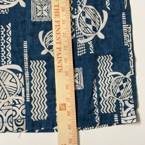 Pacific Legend Hawaiian Shirt Turtle Aztec Tribal Made In Hawaii Blue Men XL EUC - Picture 9 of 11